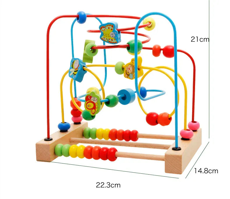 Espace éveil  Bee butterfly Montessori Baby Toys Wooden Roller Coaster Bead Maze Toddler Early Learning Educational Puzzle Math Toy for Children 1 2 3 Years