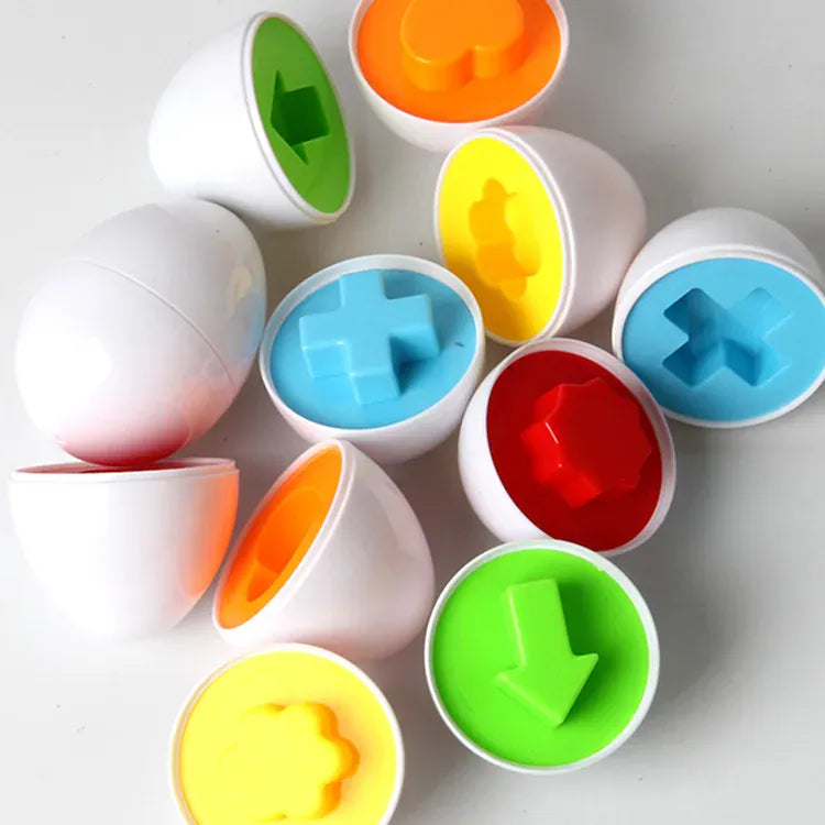 Espace éveil  6Pcs no box Matching Eggs Toys for Kids 1 2 3Toddlers Montessori Toys Easter Eggs Baby Shape Sorter Games Children Educational Learning Toys Image