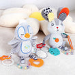 Espace éveil  Baby Rattles Mobiles Cartoon Animal Bell Toy Kids Early Education Sensory Development Hand Grip Rabbit Penguin Rattles Toys Gift