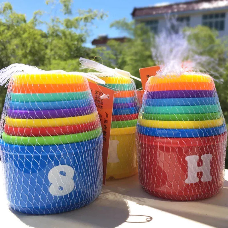 Espace éveil  1 Set Stacking Game Cup Children Board Game Hand Speed Competition Fold Cup with Numbers Letters Shapes Early Education Puzzle Toy Image