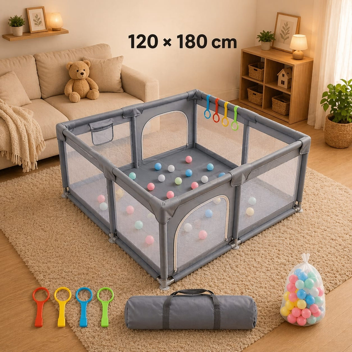 Espace éveil  120 × 180 cm Parc Bébé Pliable - Zéphyr