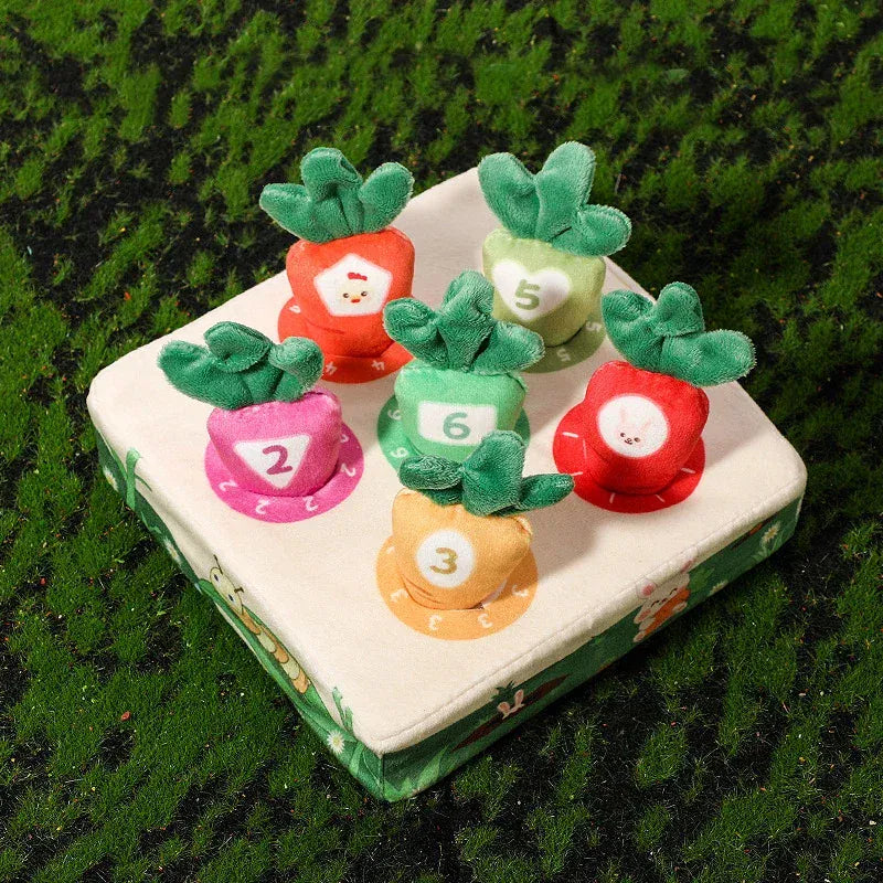 Espace éveil  6 carrots set Baby Carrot Harvest Game Cotton Montessori Game Shape Color Classification Matching Puzzle Recognition 0-3 Baby Puzzle Toy Image