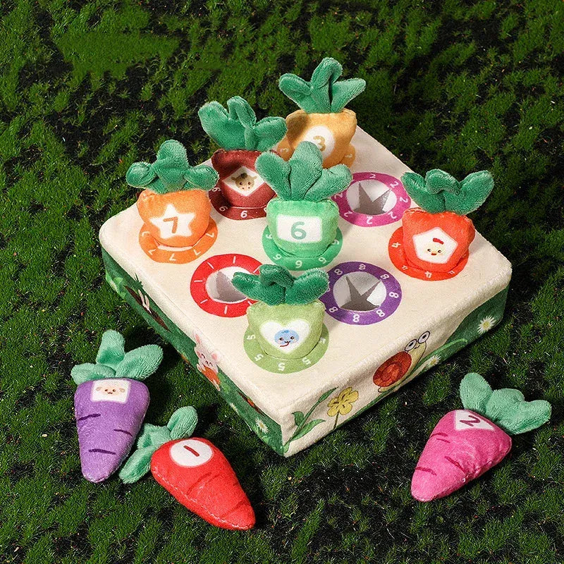 Espace éveil  Baby Carrot Harvest Game Cotton Montessori Game Shape Color Classification Matching Puzzle Recognition 0-3 Baby Puzzle Toy Image