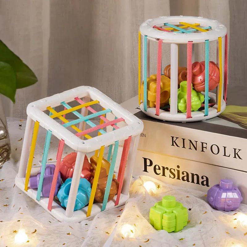 Espace éveil  Baby Montessori Shape Sorter Cube Rainbow Colorful Blocks Sorting Game Infant Cognitive Grip Training Learning Educational Toy Image