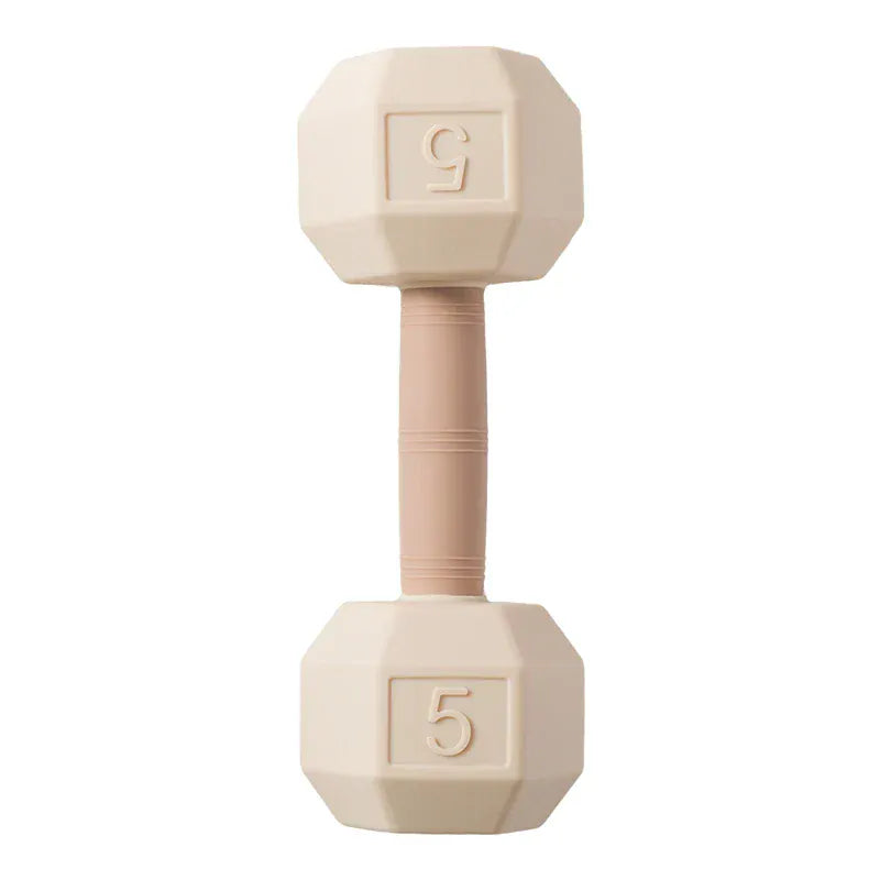 Espace éveil  Beige Baby 0-12 months Rattle Toys Silicone Chewing Dumbbel Baby BPA Free Teether Toys Newborn Rattle Toys Infant Teething Gift Rattle