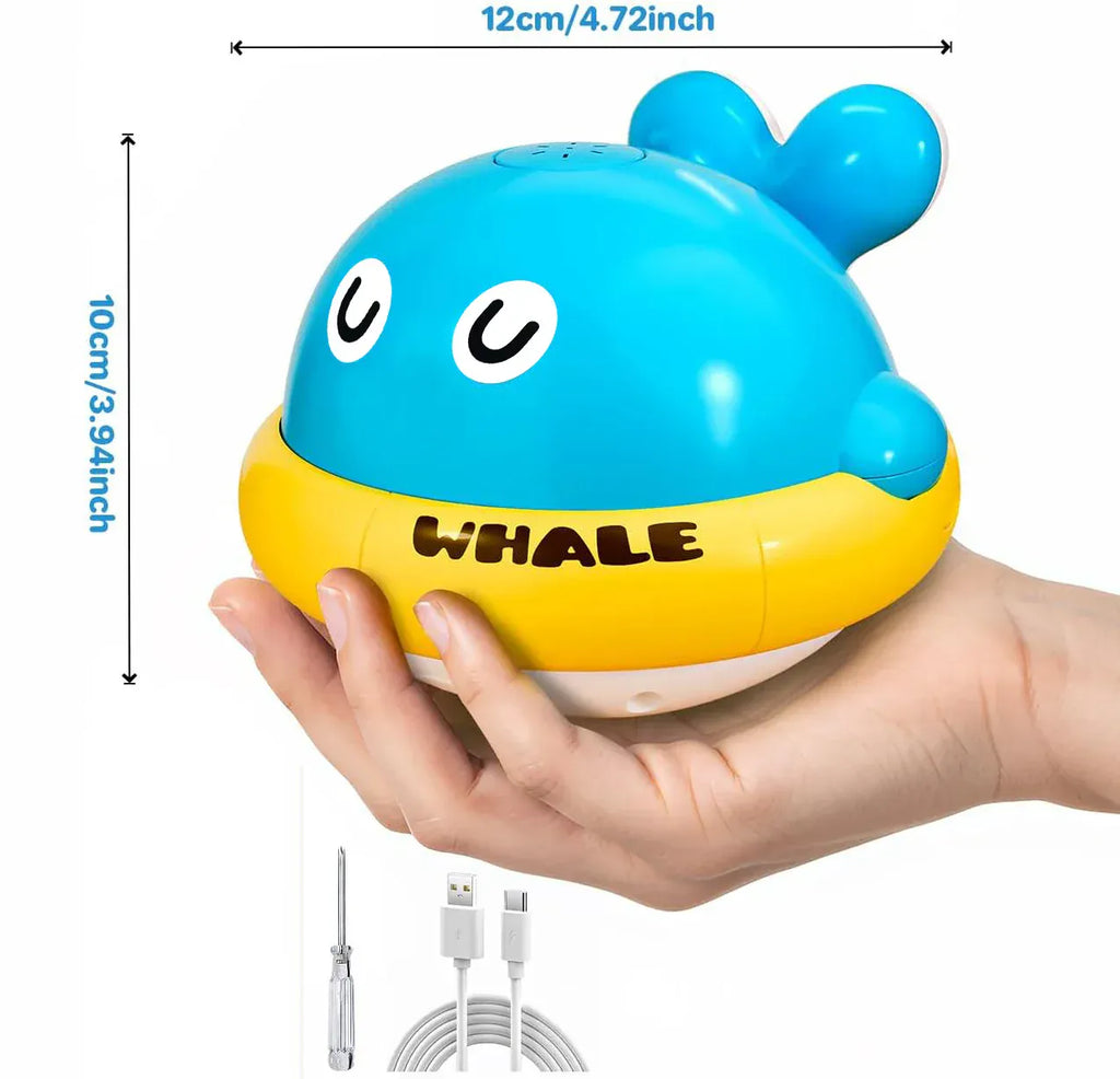 Espace éveil  Blue Baby Bath Toys Toddler Bath Toys for Kids Light Up Whale Bath Toys Sprinkler Pool Water Table Infant Toys Bathtub Fountain Toy