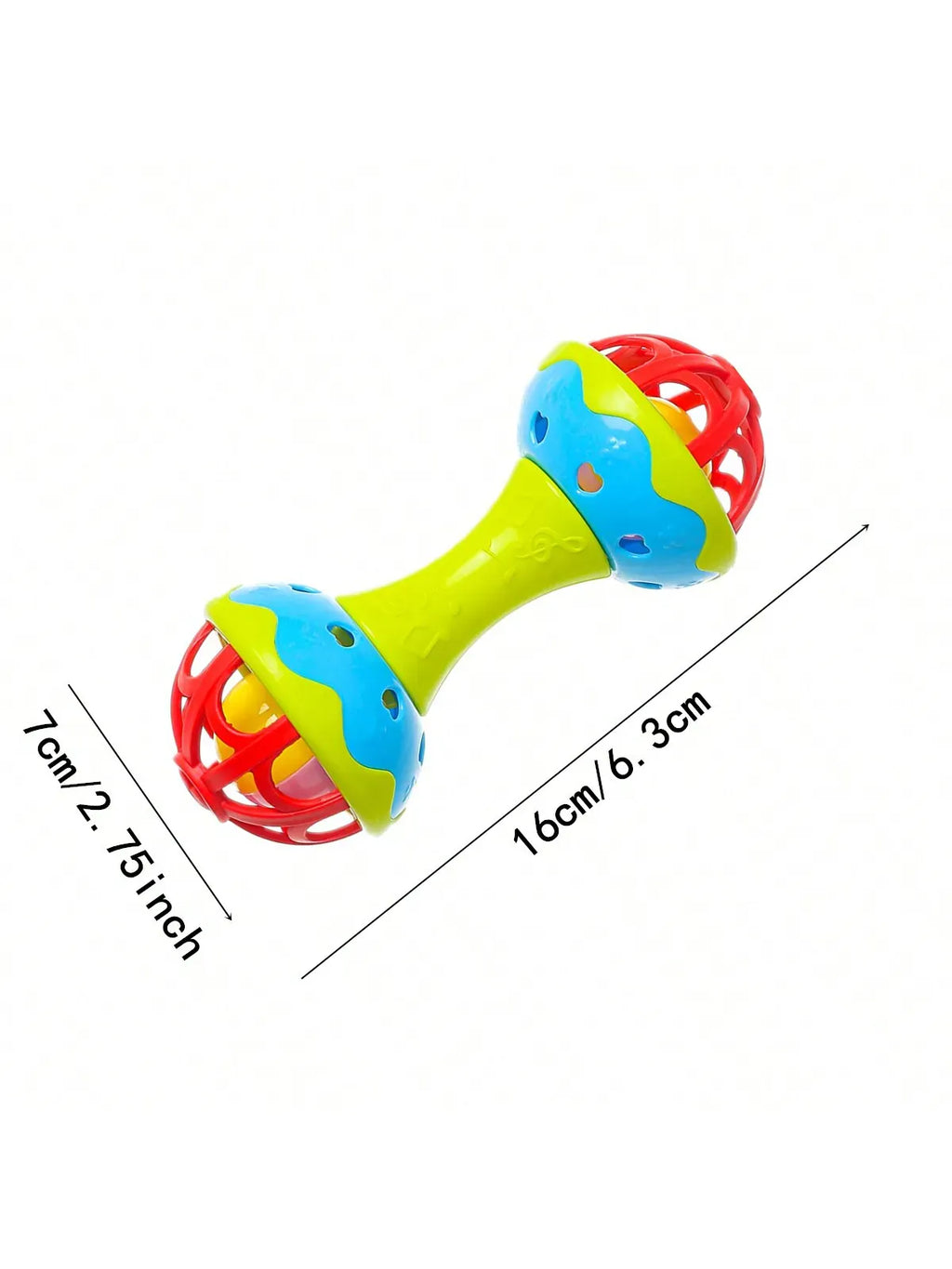 Espace éveil  China Mainland 1pc random color Toddler Double-headed Hand Rattles Soothing Hand Grip Rattles Toys Baby Rattle Baby Nibbling Toys Baby Toys 0 -