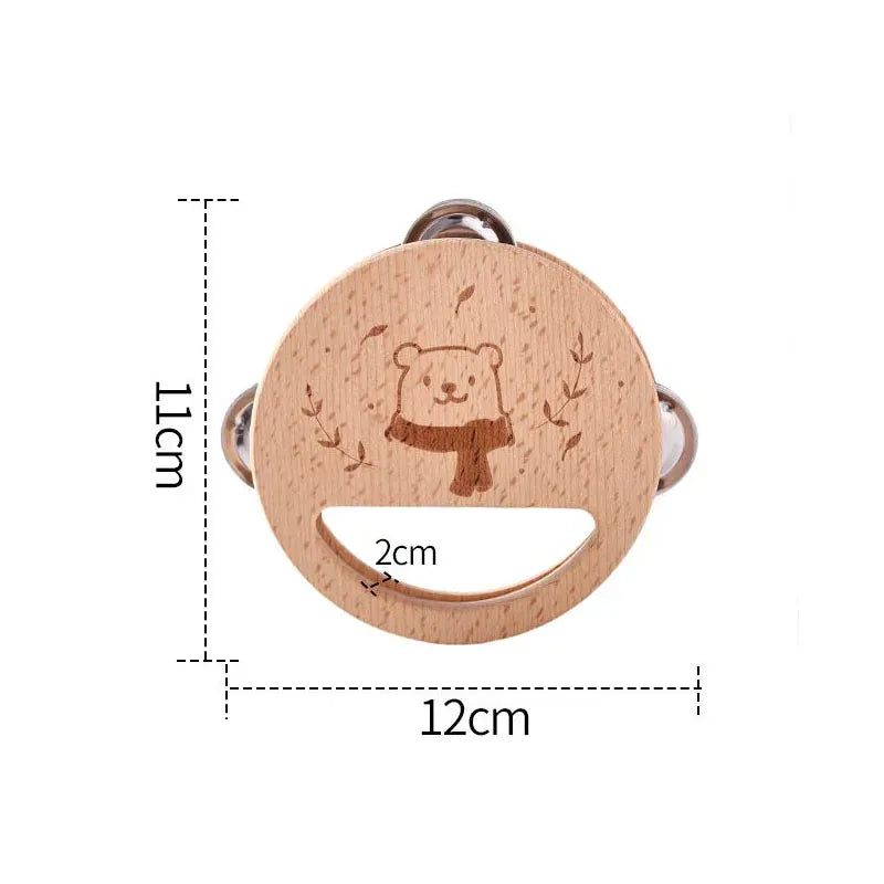 Espace éveil  Clap Bell Baby Musical Toys Wooden Bear Rattle Bell Drum Xylophone Percussion Early Educational Instrument Playthings for Toddlers Kids