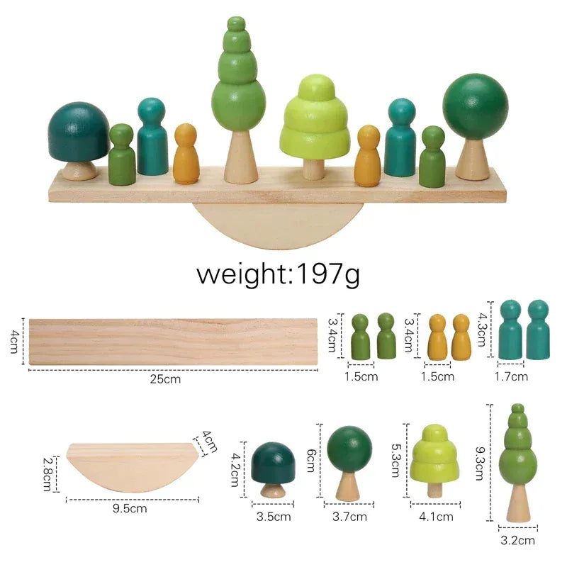 Espace éveil  forest Montessori Sensory Toys  Stacking Toys For Baby Forest Houses Replica Wooden Forest Blocks  Early Childhood Education Game Gift