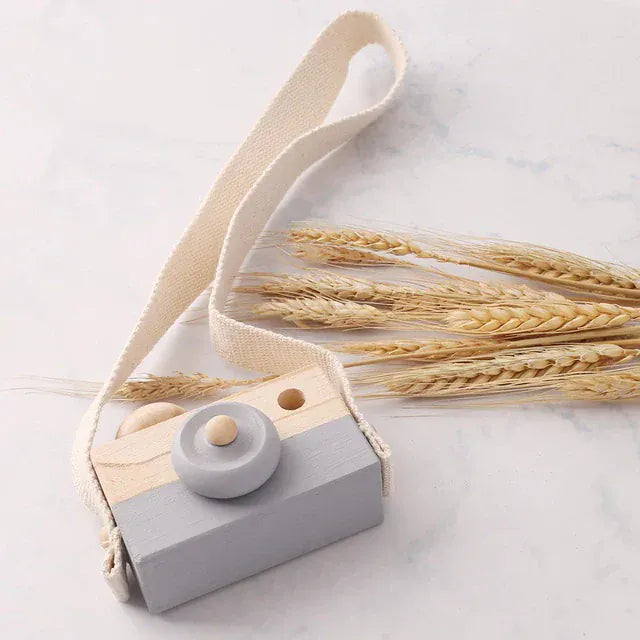 Espace éveil  Grey  camera Wooden Fashion Camera Baby Toys Pendant Baby Block Montessori Toys for Children Wooden DIY Presents Nursing Gift Outdoor Toys