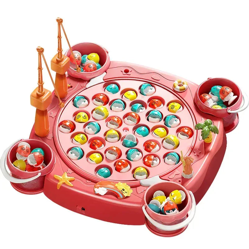 Espace éveil  Kids Magnetic Fishing Play for Children Electric Fishing Toy Have Music Spinning Game Fish Rod Education Baby 3 Year Gifts
