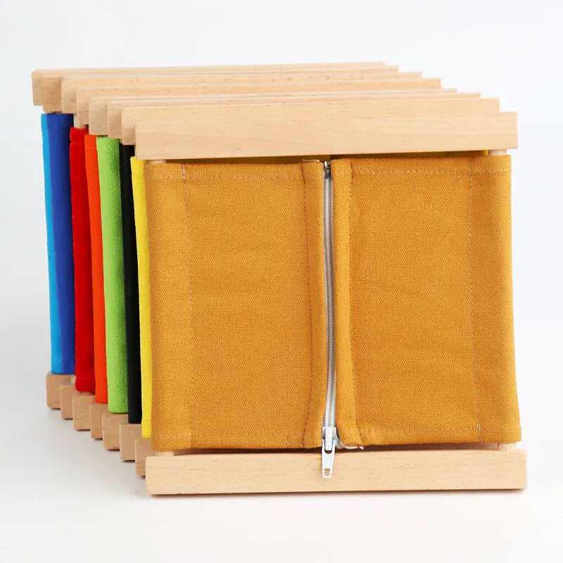 Espace éveil  Kids Toy Montessori Baby Dressing Frame Practical Life Teaching Learning Educational Preschool Training Solid Wood with Cloth