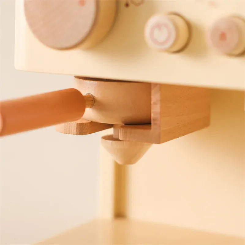 Espace éveil  Kids Wooden Montessori Toy Set Children Coffee Machine Kitchen Toys Children Cosplay Play House Educational Toys Block Baby Gift Image