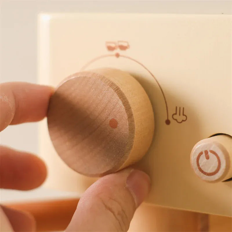Espace éveil  Kids Wooden Montessori Toy Set Children Coffee Machine Kitchen Toys Children Cosplay Play House Educational Toys Block Baby Gift