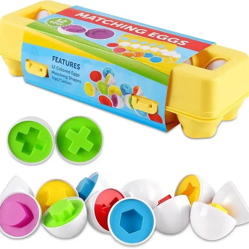 Espace éveil  Matching Eggs Toys for Kids 1 2 3Toddlers Montessori Toys Easter Eggs Baby Shape Sorter Games Children Educational Learning Toys