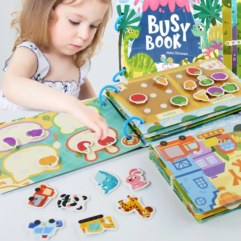 Espace éveil  Montessori Baby Busy book My First Quiet Book Paste Early Learning Education Toy Children Toy Matching Game for Babies Image