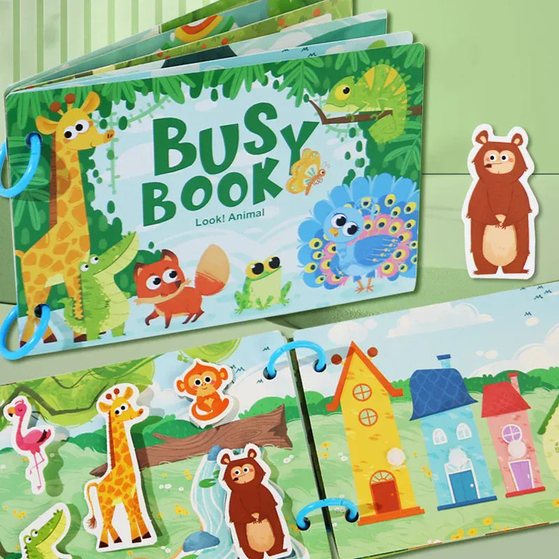 Espace éveil  Montessori Baby Busy book My First Quiet Book Paste Early Learning Education Toy Children Toy Matching Game for Babies