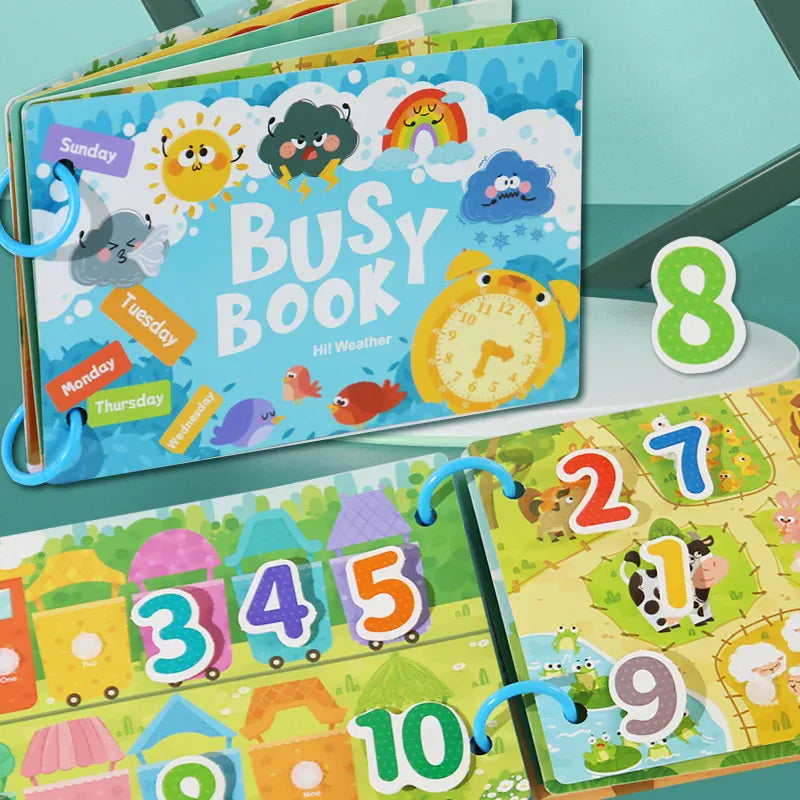 Espace éveil  Montessori Baby Busy book My First Quiet Book Paste Early Learning Education Toy Children Toy Matching Game for Babies