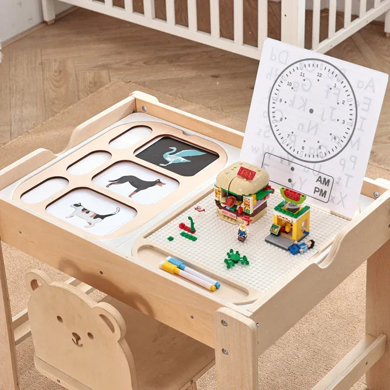 Espace éveil  Montessori Children's Optical Wooden Sensory Table Used for Sensory Board Games Number and Letter Spelling Toys Gift