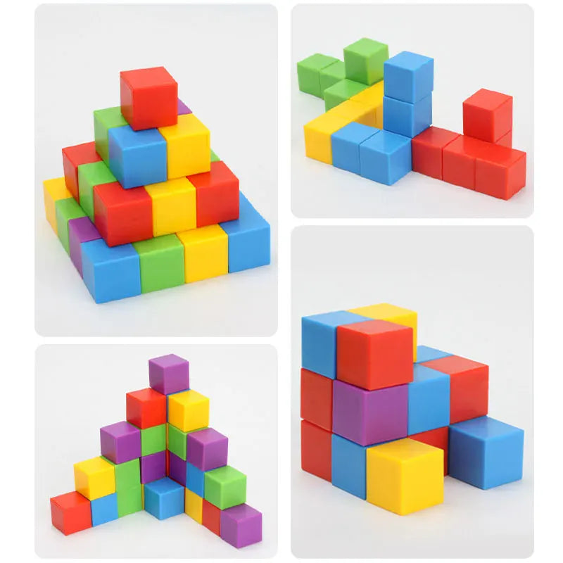 Espace éveil  Montessori Magic Block Puzzle Toy Spatial Logical Thinking Training Game Rainbow Stacking Blocks Math Educational Toys For Child