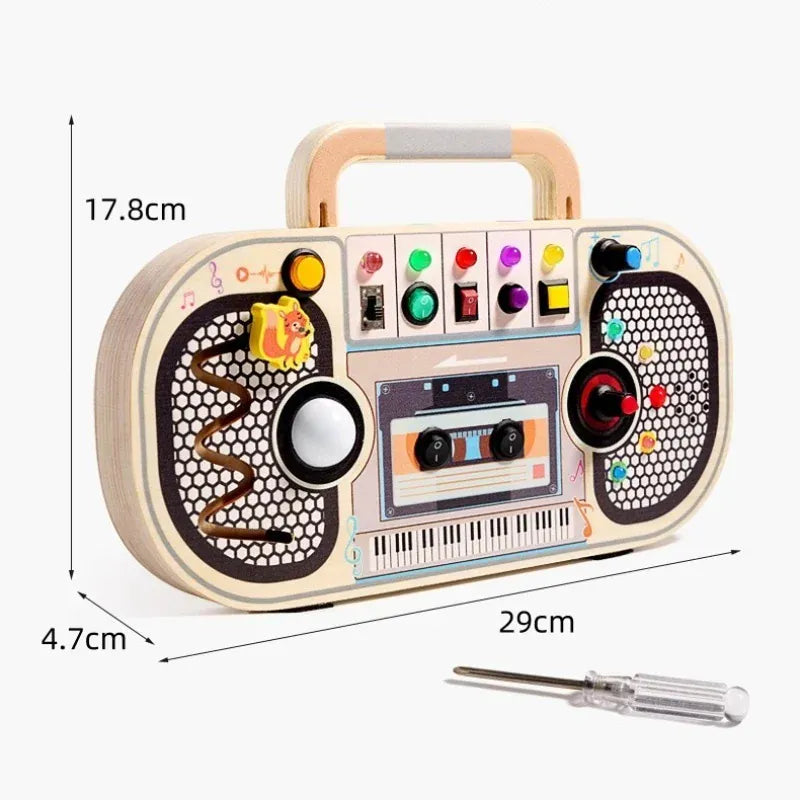Espace éveil  Montessori Toddler Toys Baby Wooden Busy Board Sensory Toys with Light Switch Control Board Fine Motor Activities Toys For Kids