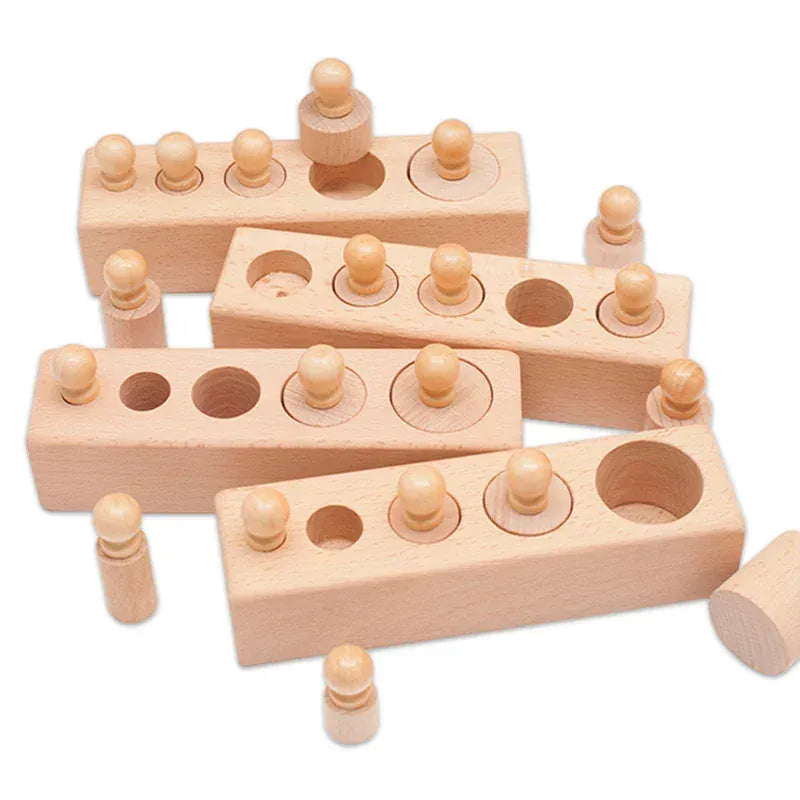 Espace éveil  NB285C1 Montessori Knobbed Cylinder Socket Development Sensory Toys Hand-eye Coordination for Kids 3 Years Old and Up Gifts for Children