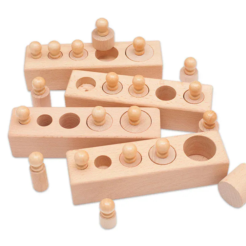 Espace éveil  NB285C1 Montessori Knobbed Cylinder Socket Development Sensory Toys Hand-eye Coordination for Kids 3 Years Old and Up Gifts for Children