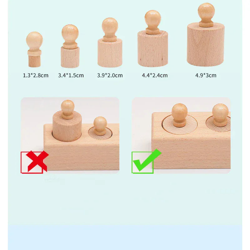 Espace éveil  NB285C1 Montessori Knobbed Cylinder Socket Development Sensory Toys Hand-eye Coordination for Kids 3 Years Old and Up Gifts for Children