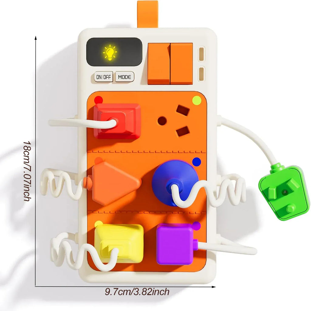 Espace éveil  Outlet Montessori Early Educational Toys Sensory Plug Outlet for Toddlers Busy Board with Light & Sounds Airplane Car Travel Toys Gift