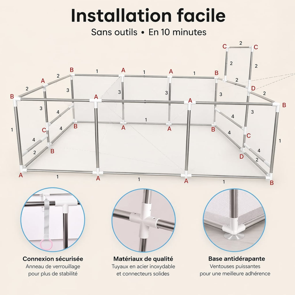 Espace éveil  Parc Bébé Pliable - Zéphyr