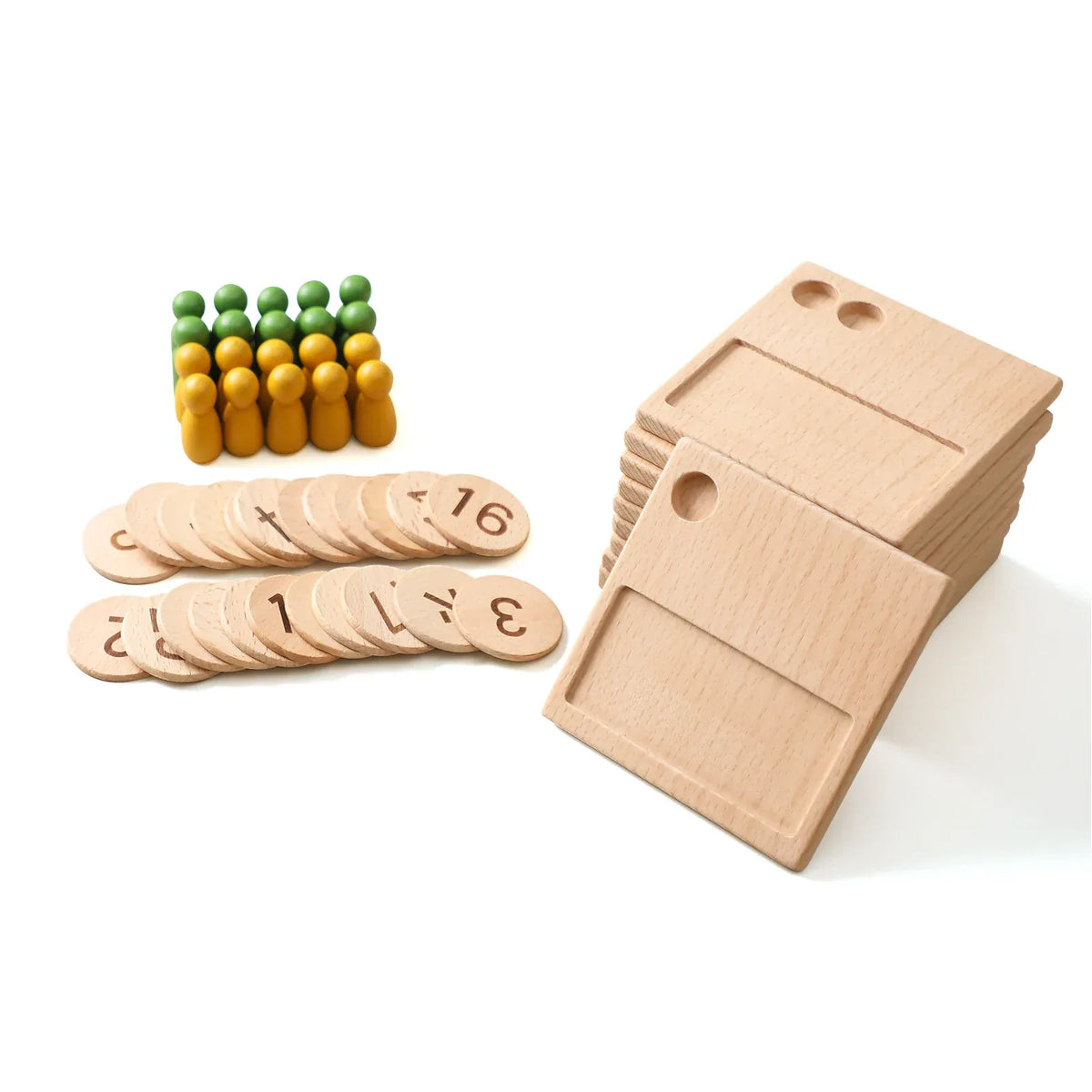 Espace éveil  PMZ124003-1P Montessori Math Toys Colorful Alphabet Number Shape Matching Wooden Board Baby Early Educational Learning Toys Teaching Material