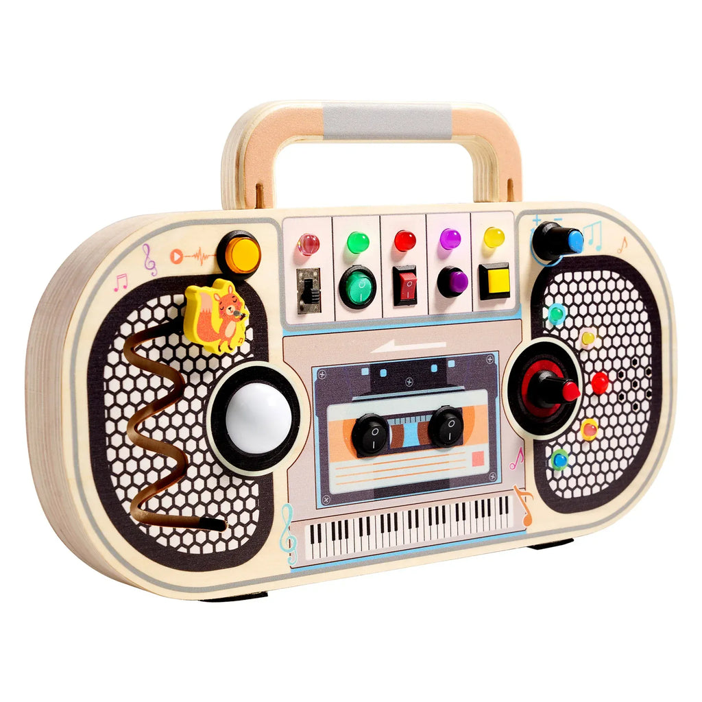 Espace éveil  Sound Montessori Toddler Toys Baby Wooden Busy Board Sensory Toys with Light Switch Control Board Fine Motor Activities Toys For Kids
