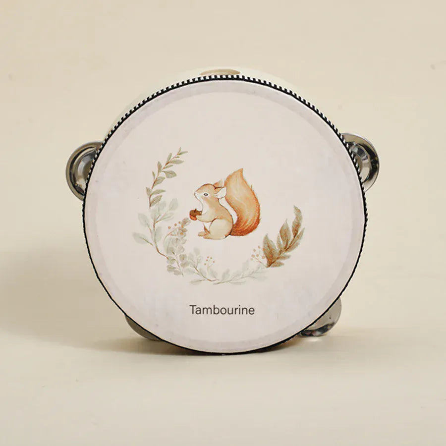 Espace éveil  Squirrel Rattle 1 Baby Musical Toys Wooden Bear Rattle Bell Drum Xylophone Percussion Early Educational Instrument Playthings for Toddlers Kids