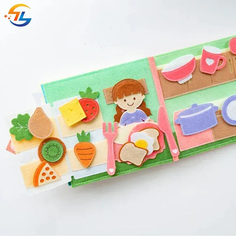 Espace éveil  Toddlers Montessori Toy Busy Book 3D Baby Story Cloth Activities Felt Quite Book Board Preschool Learning Education Travel Toys Image
