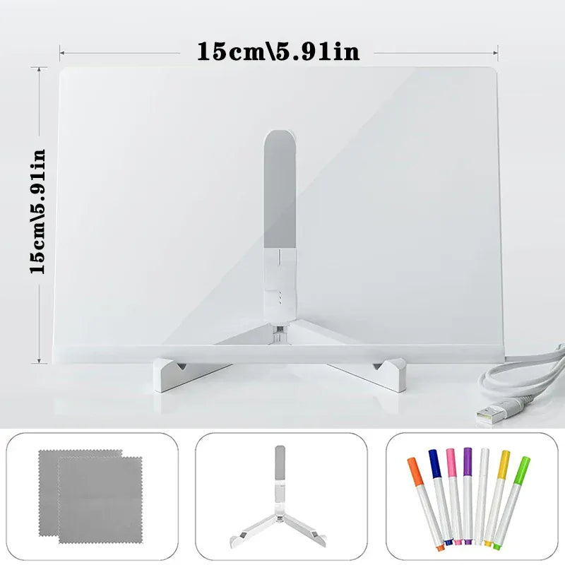 Espace éveil  TTF01205F LED Luminous Blackboard Drawing Toys Magic Light Blackboard Graffiti Coloring Art Lamp Acrylic Message Board Montessori Kids Toy