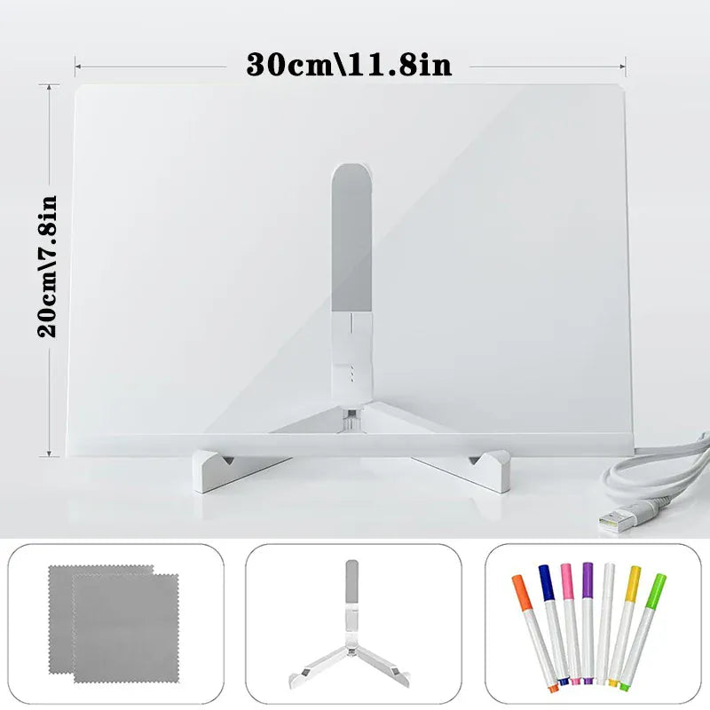 Espace éveil  TTF01205H LED Luminous Blackboard Drawing Toys Magic Light Blackboard Graffiti Coloring Art Lamp Acrylic Message Board Montessori Kids Toy