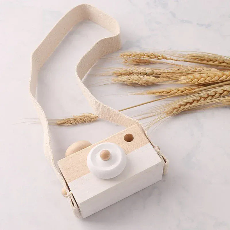 Espace éveil  White camera Wooden Fashion Camera Baby Toys Pendant Baby Block Montessori Toys for Children Wooden DIY Presents Nursing Gift Outdoor Toys