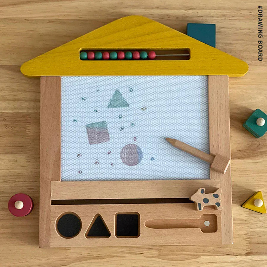Espace éveil  Yellow Magnetic DIY Drawing Board Montessori Educational Learning Painting Toys For Kid Boys and Girls Early education