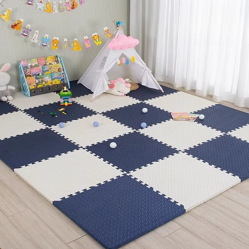Ma boutique Blanc et bleu / Pack de 8 pièces Tapis d'éveil bébé - Nos Tapis en mousse