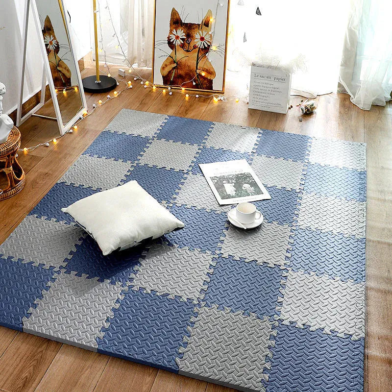 Ma boutique Gris et bleu foncé / Pack de 8 pièces Tapis d'éveil bébé - Nos Tapis en mousse